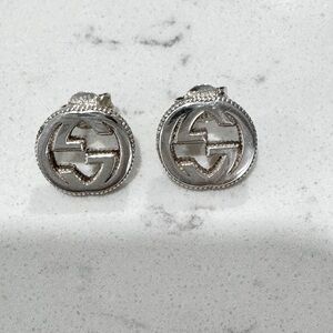 Gucci interlocking G 925 sterling silver earrings